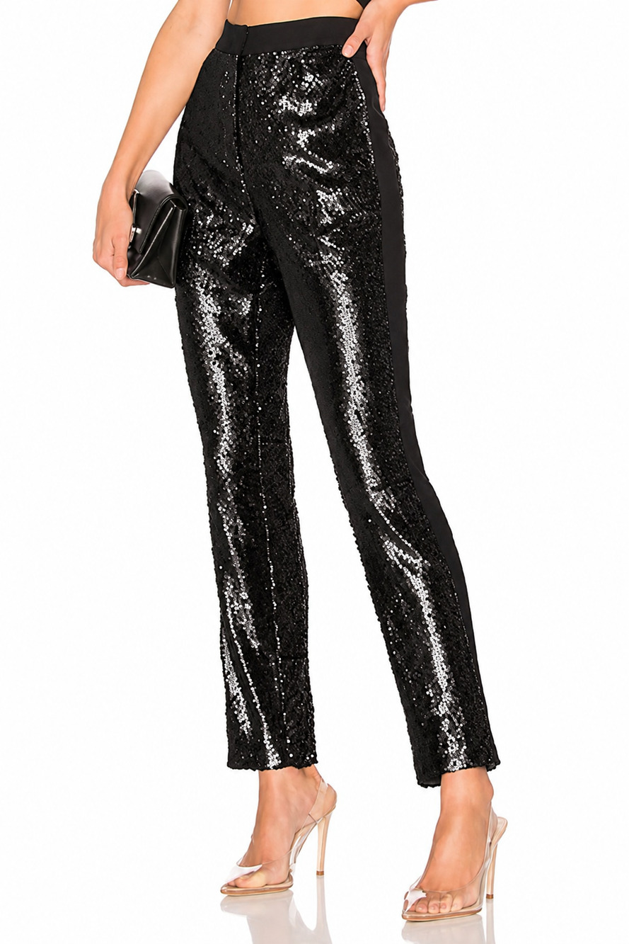 Revolve x NBD Dimara Cigarette Sequin Black Trousers